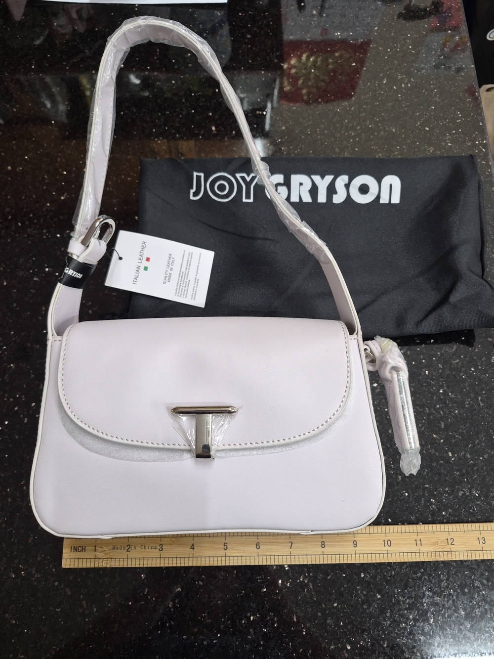 JOY GRYSON (Korean Brand) Women's Light Pink Leather Shoulder Bag